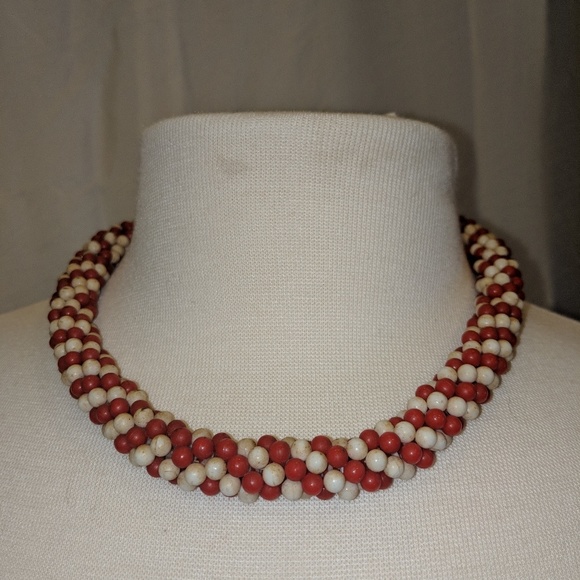 Jewelry Vintage Red And White Bead Necklace Poshmark